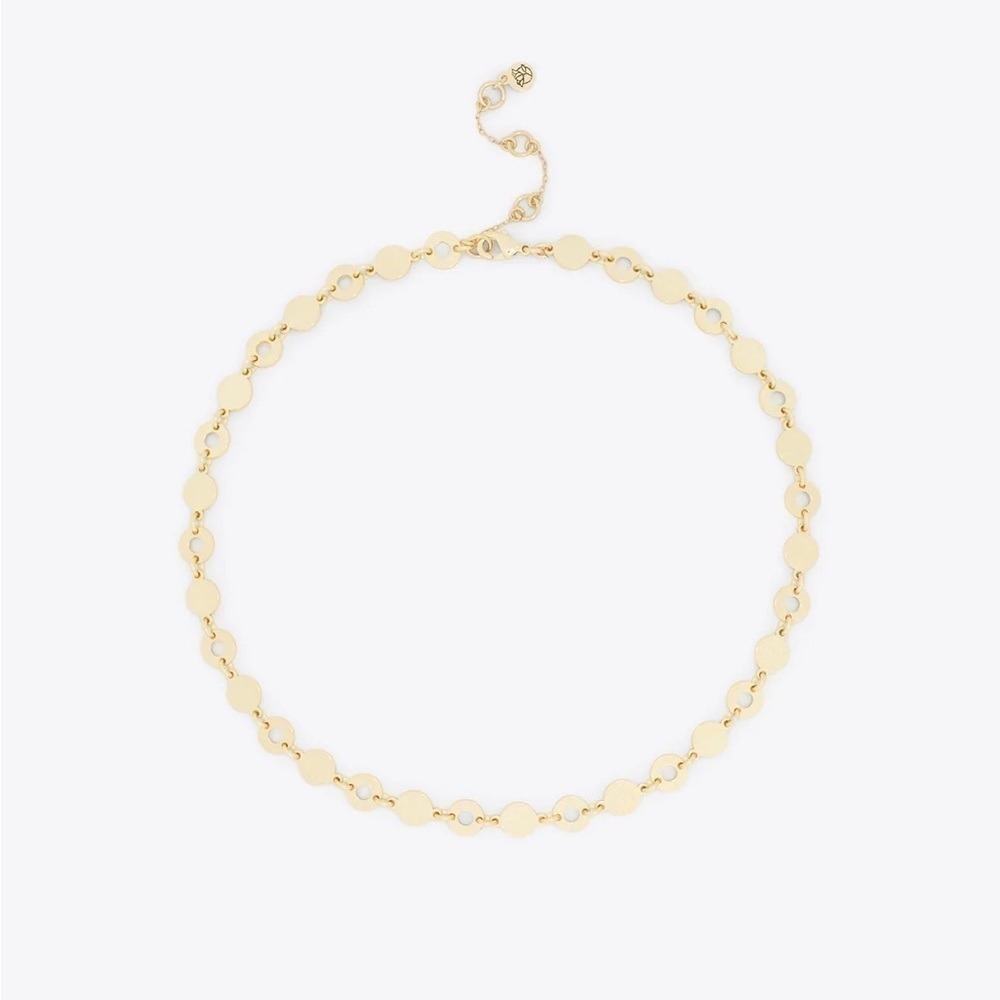 Draper James 12K Shiny Gold Plated Brass Disc Choker Necklace